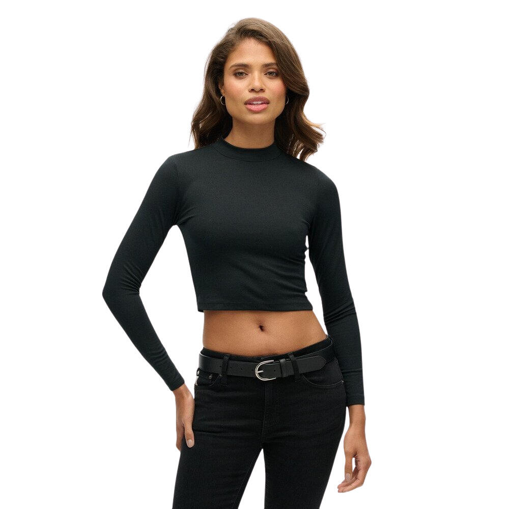 Superdry Women's Black Long Sleeve Open Back T-Shirt