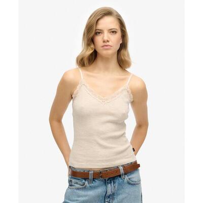 Korte top met kanten rand voor dames superdry essential