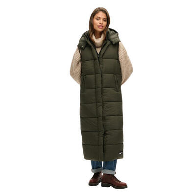 Donsjack zonder capuchon voor dames, lang en zonder mouwen superdry ripstop