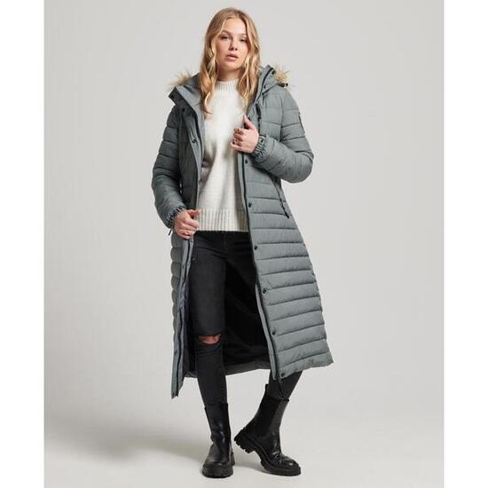 Lange Daunenjacke mit Kapuze, Damen Superdry Fuji