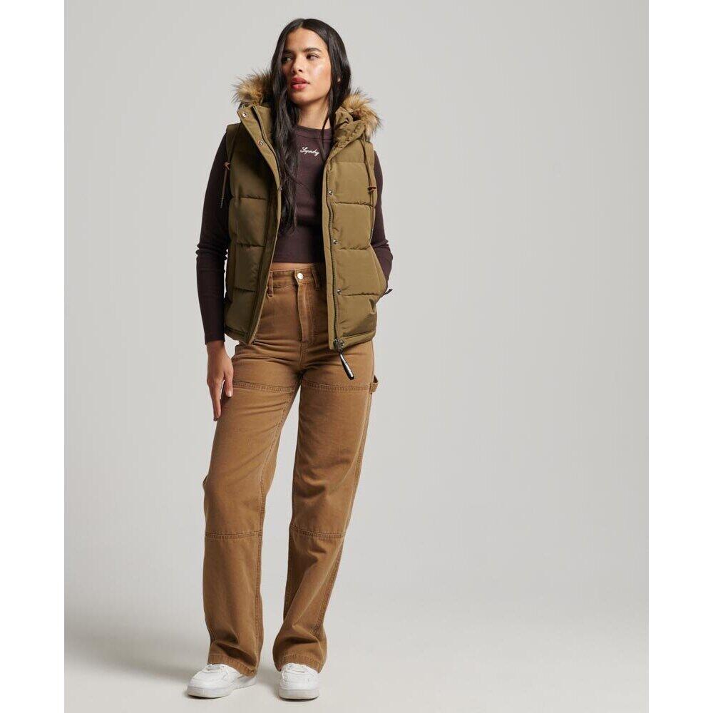 Gilet da donna con cappuccio in ecopelliccia Superdry Everest 2/6