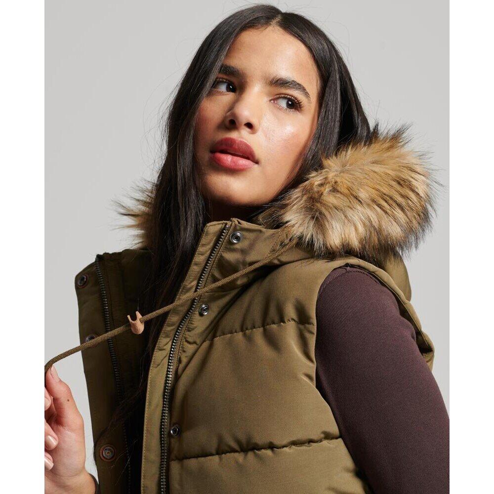Gilet da donna con cappuccio in ecopelliccia Superdry Everest 5/6