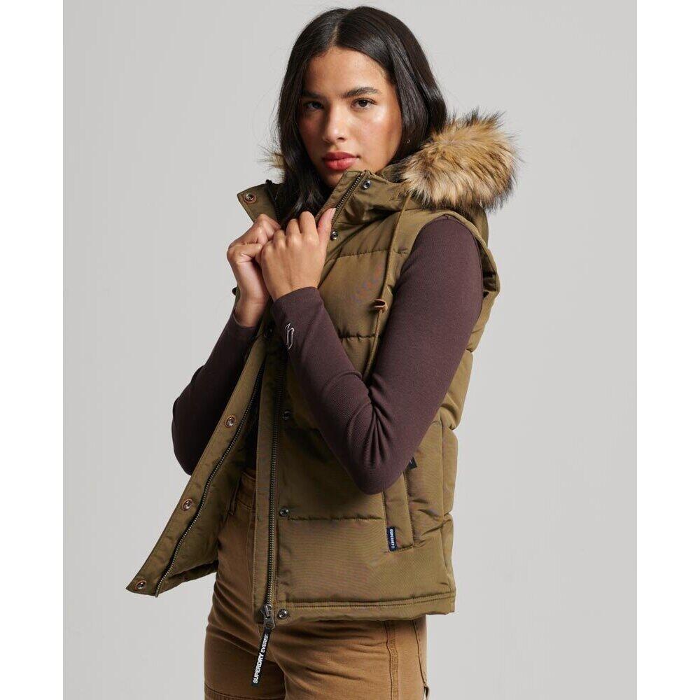 Gilet da donna con cappuccio in ecopelliccia Superdry Everest 4/6