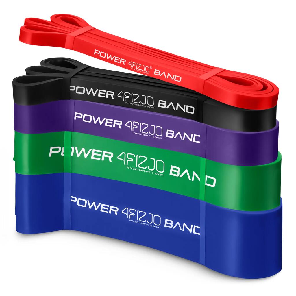 Фитнес ластици POWER BAND 4FIZJO комплект 5 бр. латекс 208 см