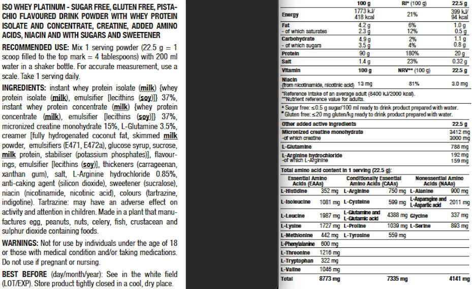 Iso Whey Platinum - 908g Pistacho Biotech USA 3/5
