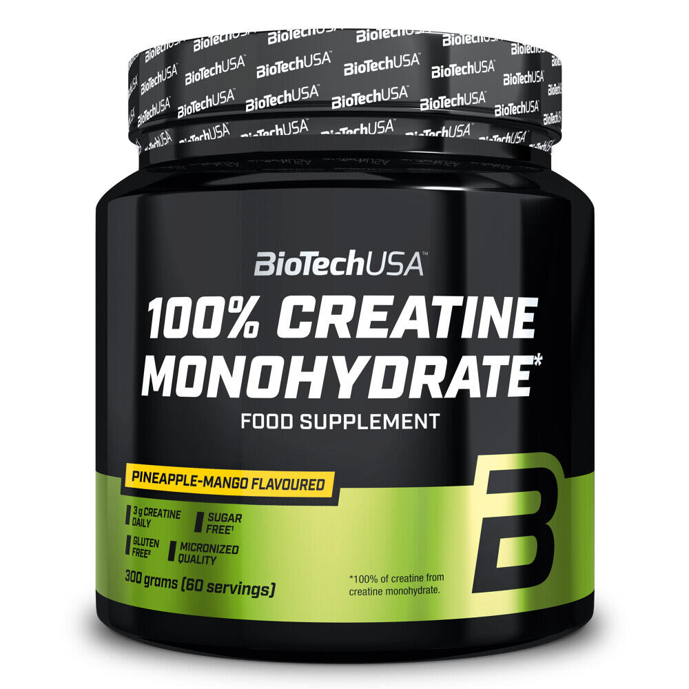 100% Creatine Monohydrate - 300g Pineapple Mango Biotech USA