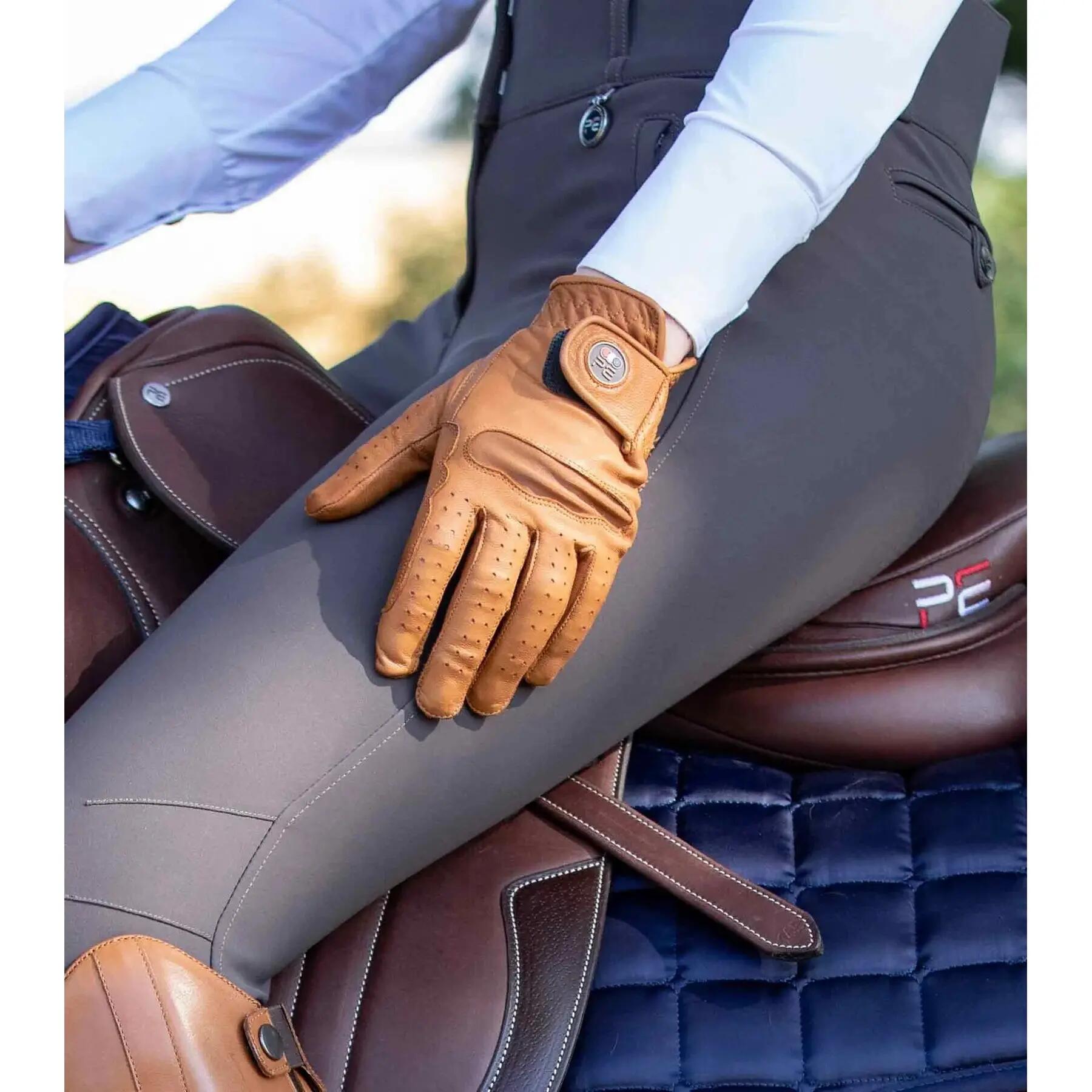 Luvas de montar em couro feminino Premier Equine Mizar 4/5