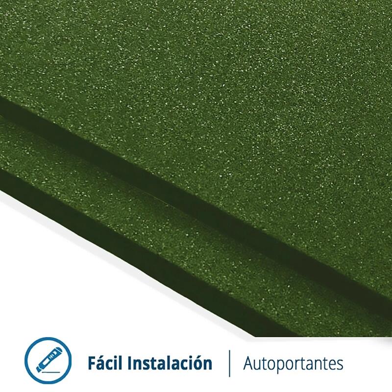 Piso do ginásio. Telha de borracha (C1) Pacote 24. 1x1x15mm (Verde) 7/7