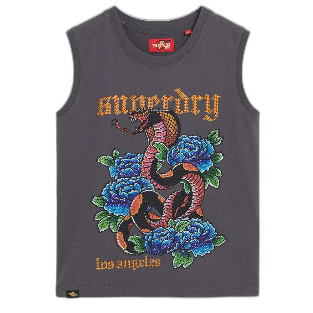 Women's rhinestone tank top with tattoo effect Superdry