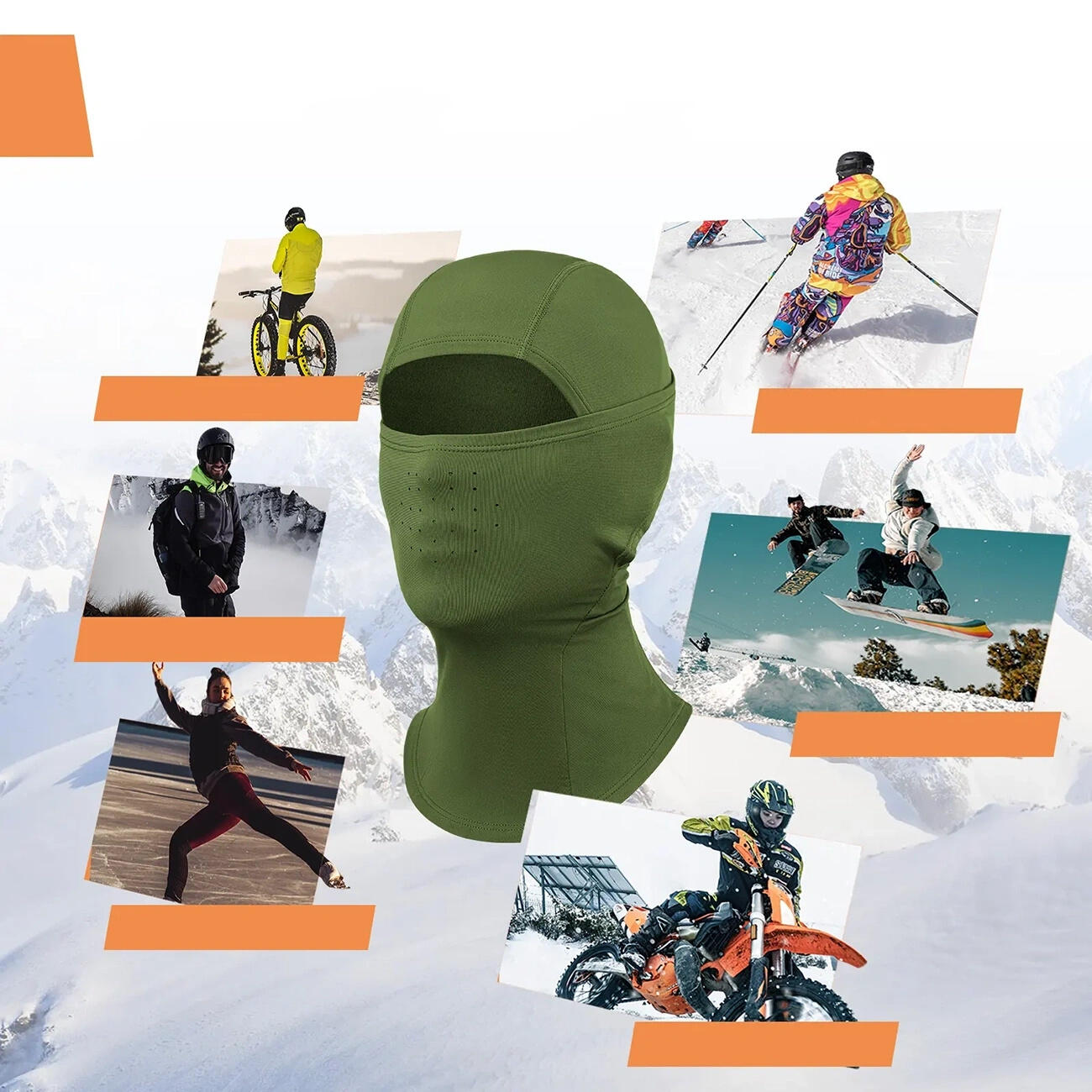 Qunature Passamontagna da sci Passamontagna da ciclismo Passamontagna da moto 5/5