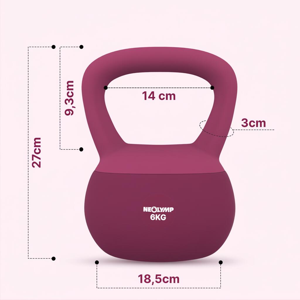 6 kg Soft Kettlebell voor krachttraining – Antislip grip, ideaal voor trainingen 6/7