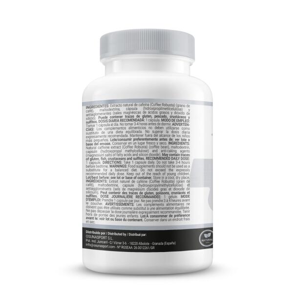 100% naturalna kofeina (Coffit® Nature) 200 mg – 120 kapsułek roślinnych MASMUSC
