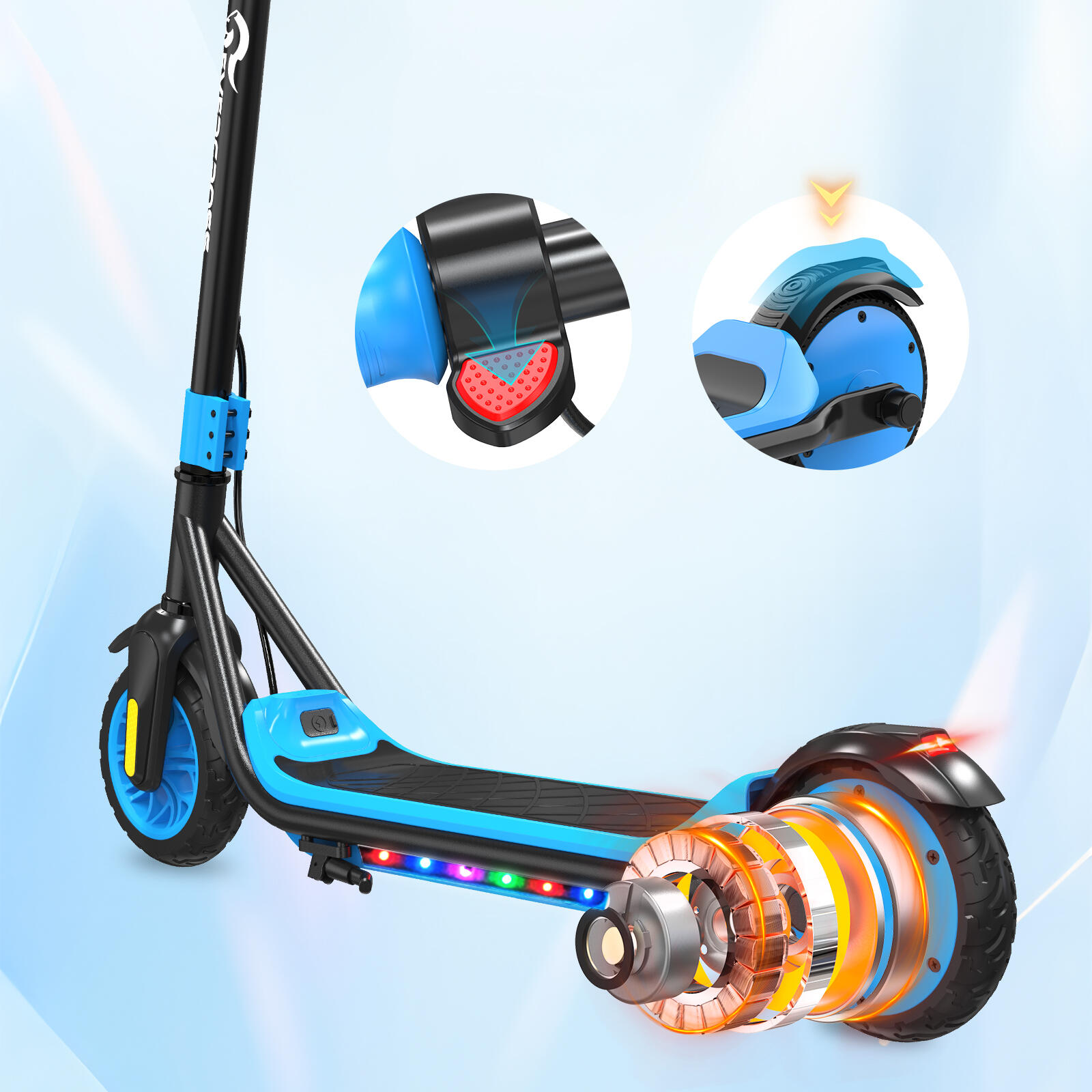 Trottinette Électrique Enfants EVERCROSS TECH- E6 Bleu 4/8