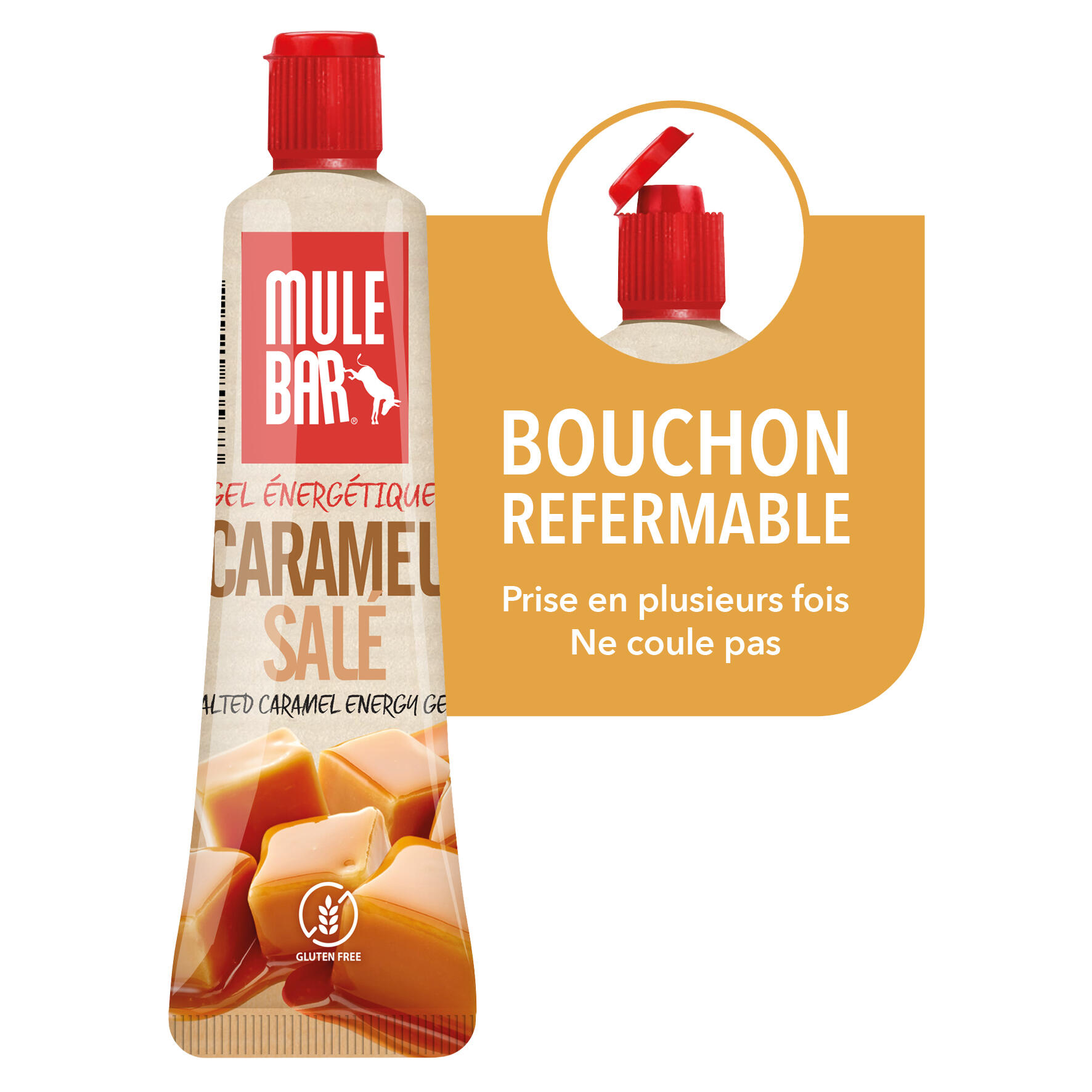 Gel énergétique - avec bouchon refermable - sans gluten - 37g - Caramel salé 3/7