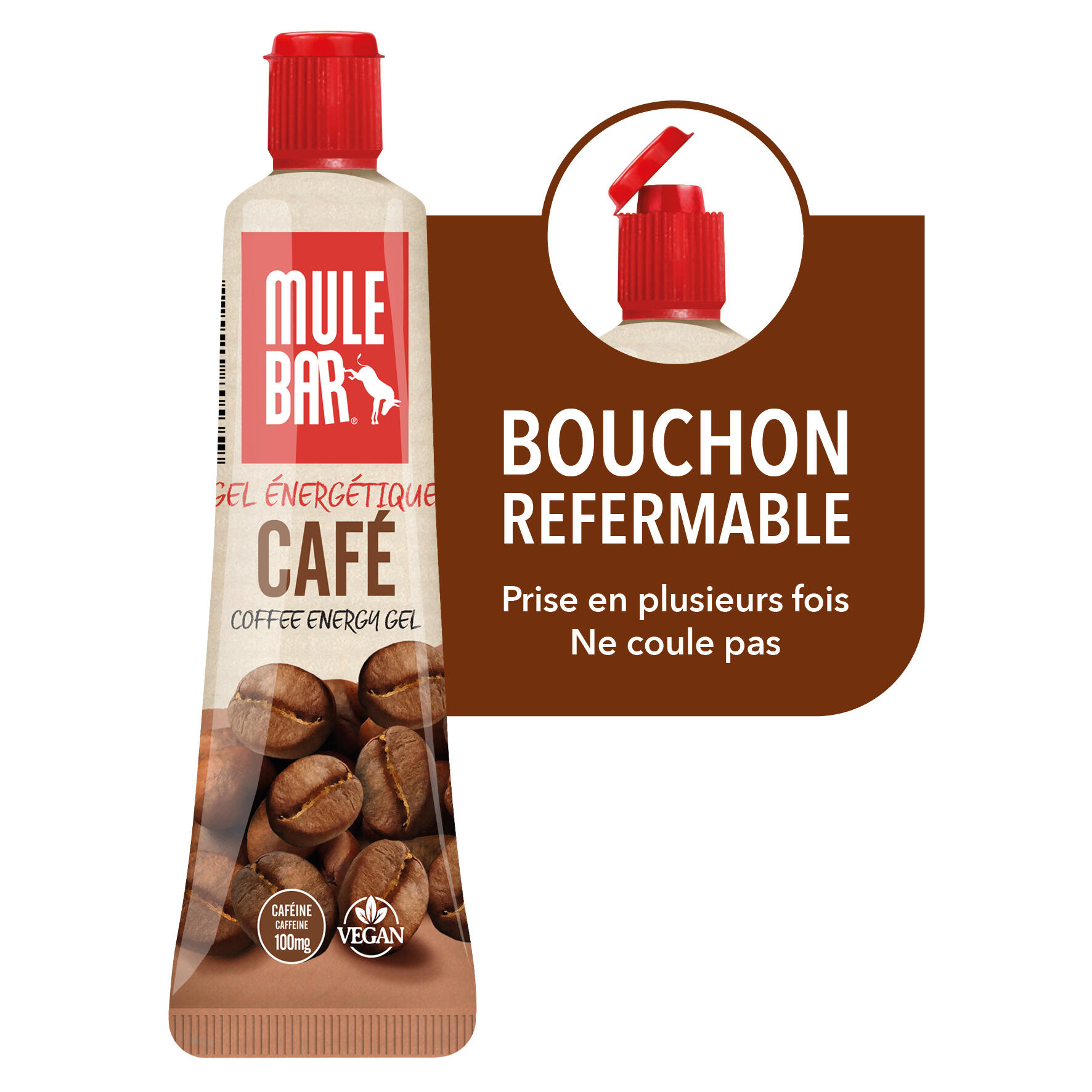Gel énergétique - vegan - avec bouchon refermable - 37g - Café 3/7