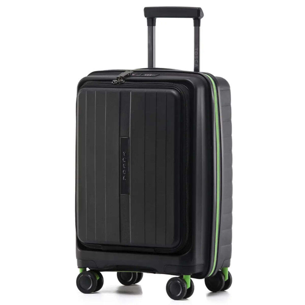 Tosca Cruiser 53 cm Front Opening 4-Wheel Carry-on Suitcase - Black / Lime