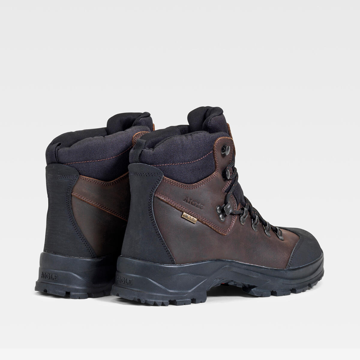 Chaussures de marche montante en cuir DOLIK homme marron foncé 3/5