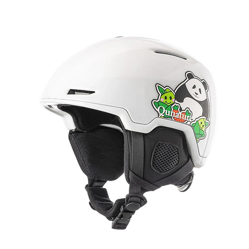 Qunature Ski Helmet Panda Design with Ear Protectors for Kids
