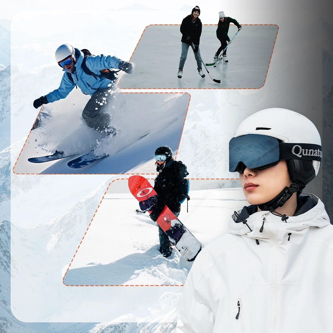 Qunature skihelm met oorbeschermers voor snowboarden 4/5