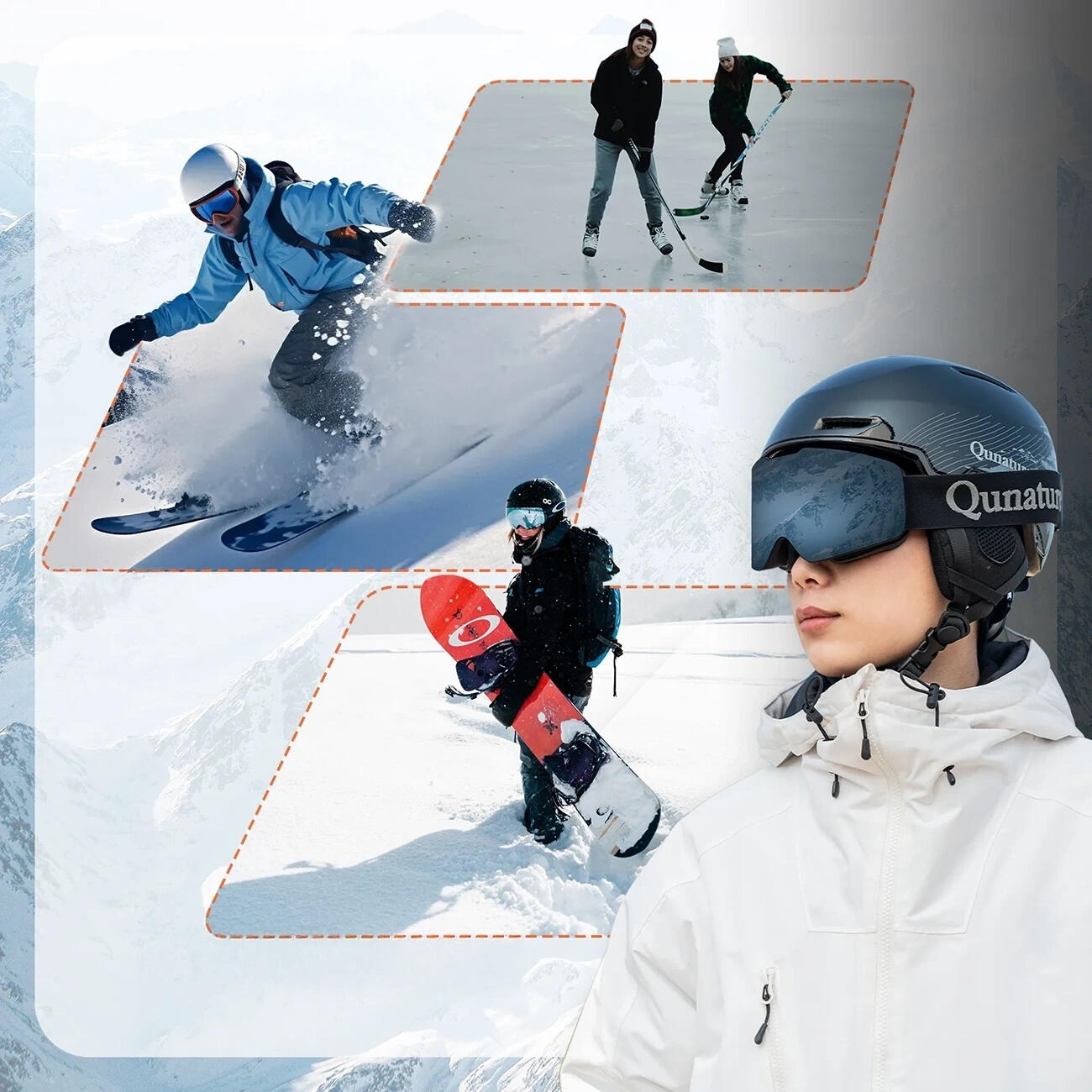Qunature skihelm met oorbeschermers voor snowboarden 4/5