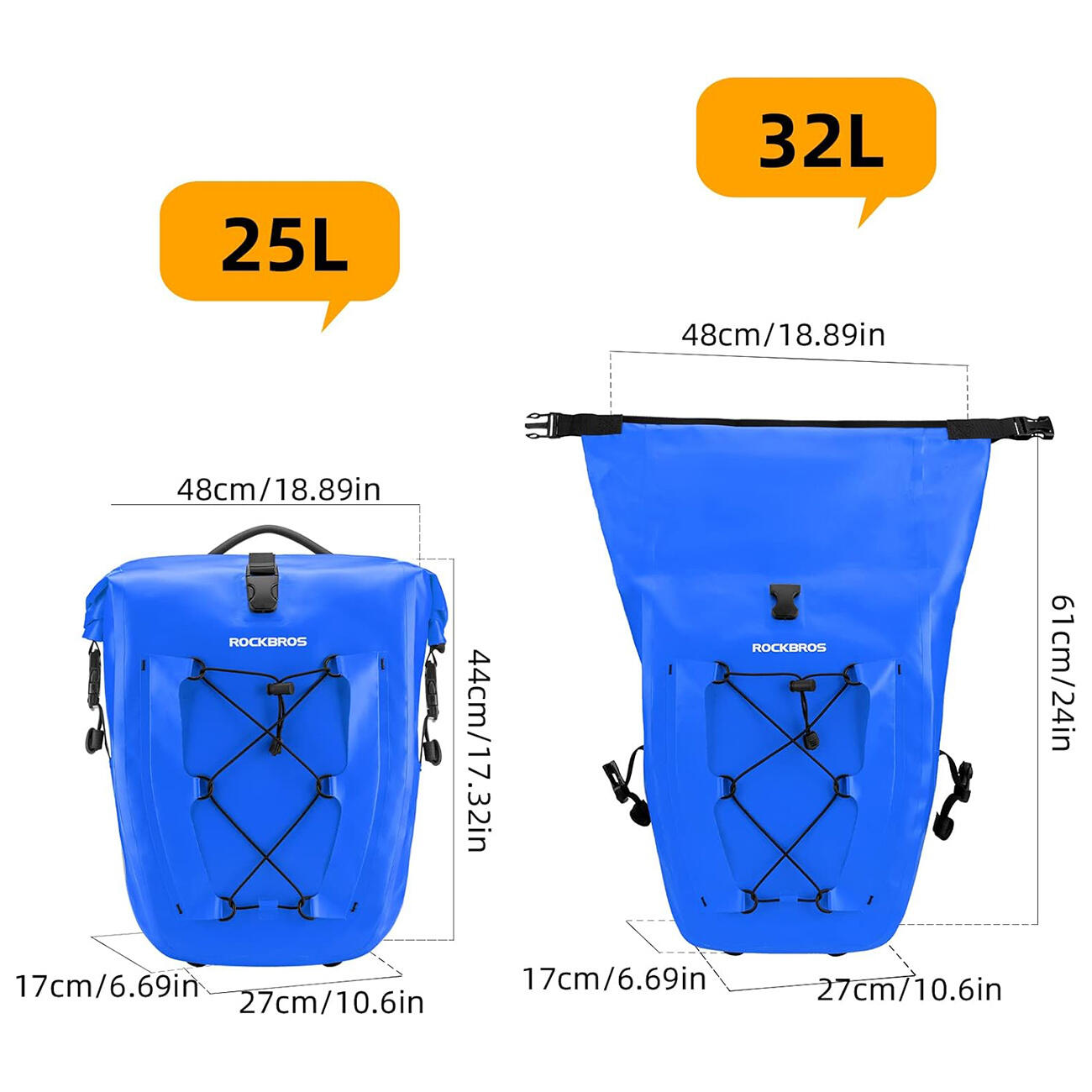 Rockbros wasserdichte Fahrradtasche 32l 2/7