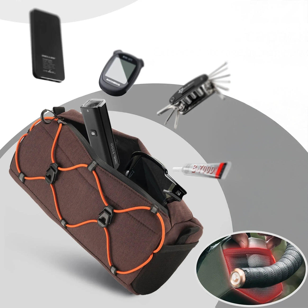 Borsa da manubrio Rockbros per bicicletta, 2,2 litri 4/6