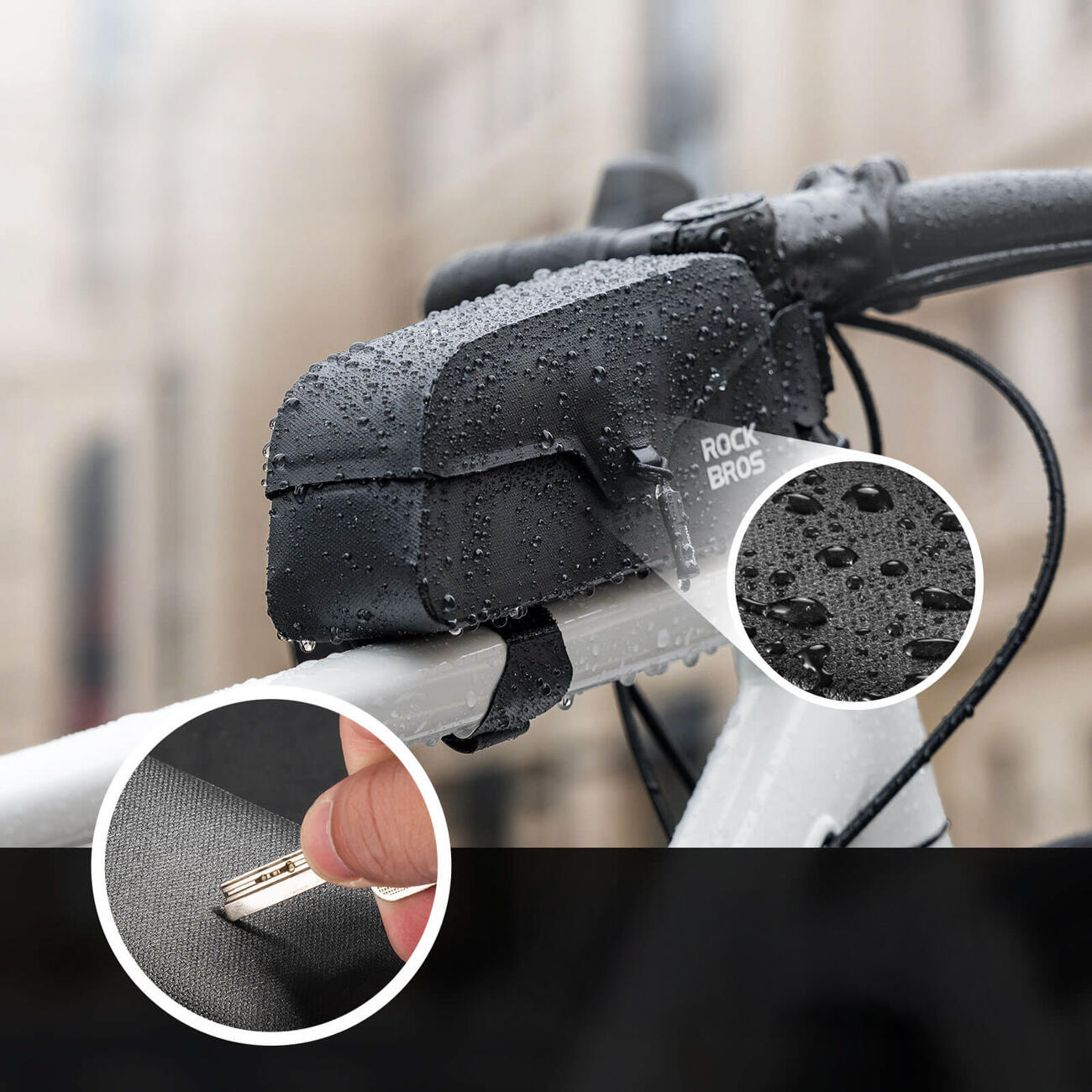 Rockbros Waterdichte Fietsframetas met Magnetische Sluiting, 0,9 l 3/7