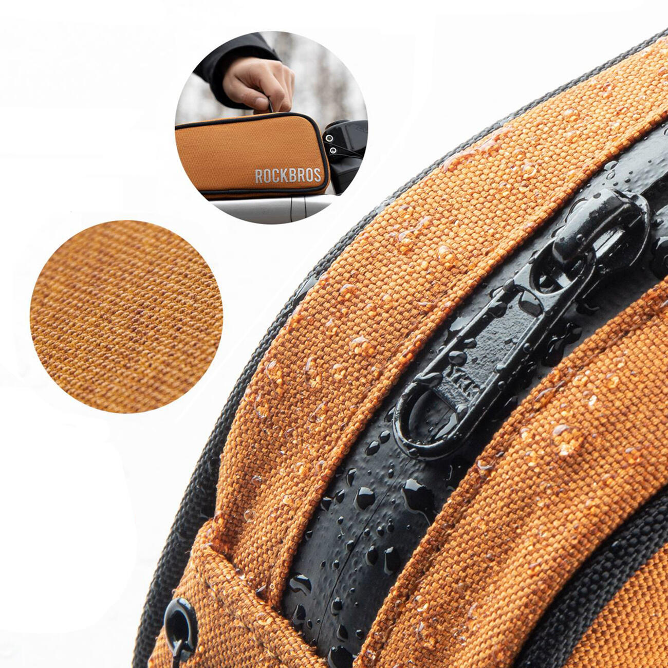 Borsa da bici impermeabile Rockbros da montare sul tubo superiore, 0,7 litri 4/5