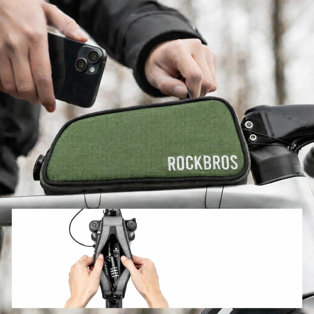 Borsa da bicicletta Rockbros impermeabile da montare sul tubo superiore 0,7L 4/4
