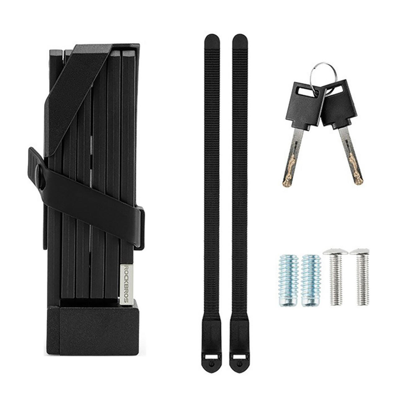 ROCKBROS Skládací cyklistický zámek Rockbros na klíč s držákem 88 cm