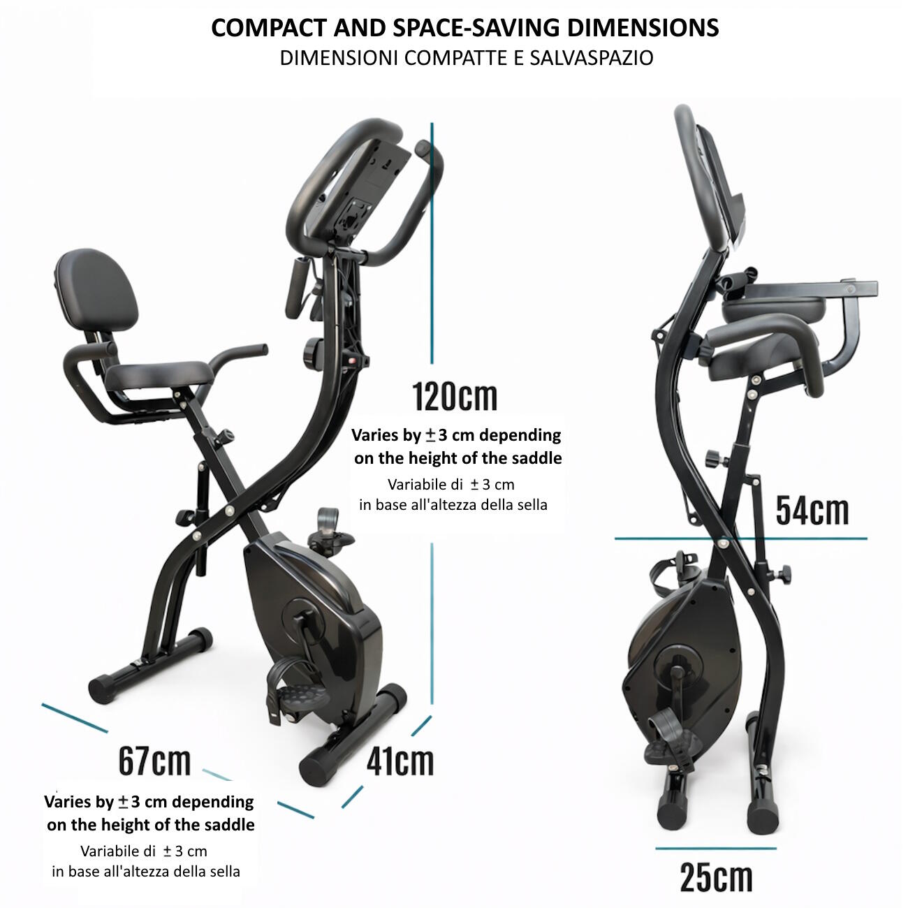 Opvouwbare Hometrainer X-Bike met Zitting FF 2/7