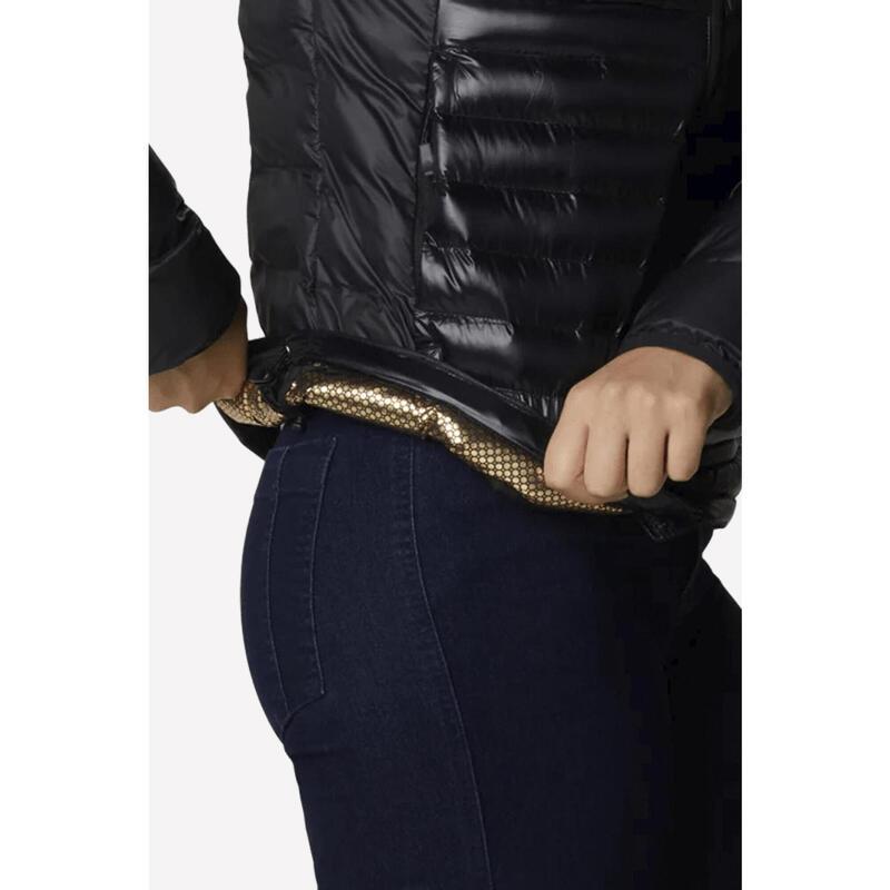 Geacă de puf drumeție femei Labyrinth Loop Hooded negru