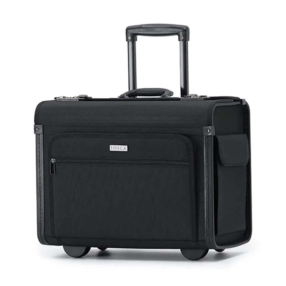 Tosca Deluxe Softside Business Pilot Carry On Suitcase - Black