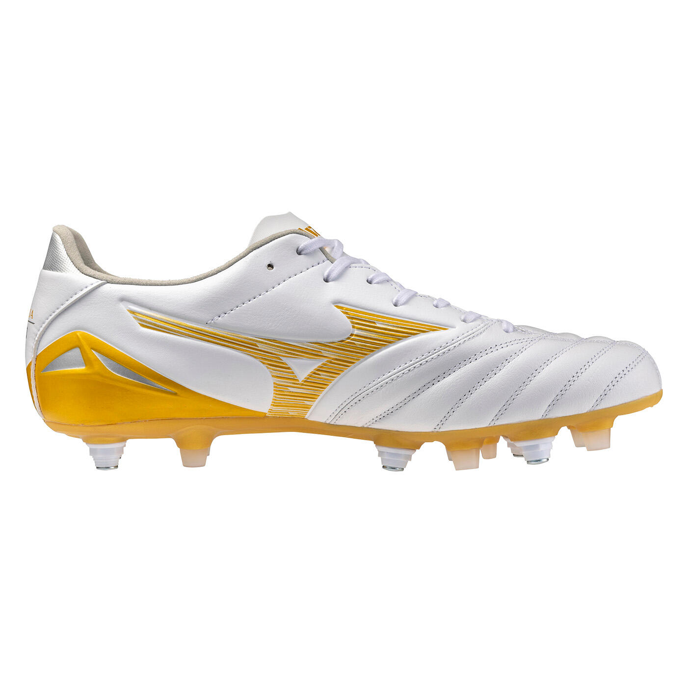 Mizuno Morelia Neo IV Pro Mix SG Scarpe da calcio Bianco e Oro 3/6