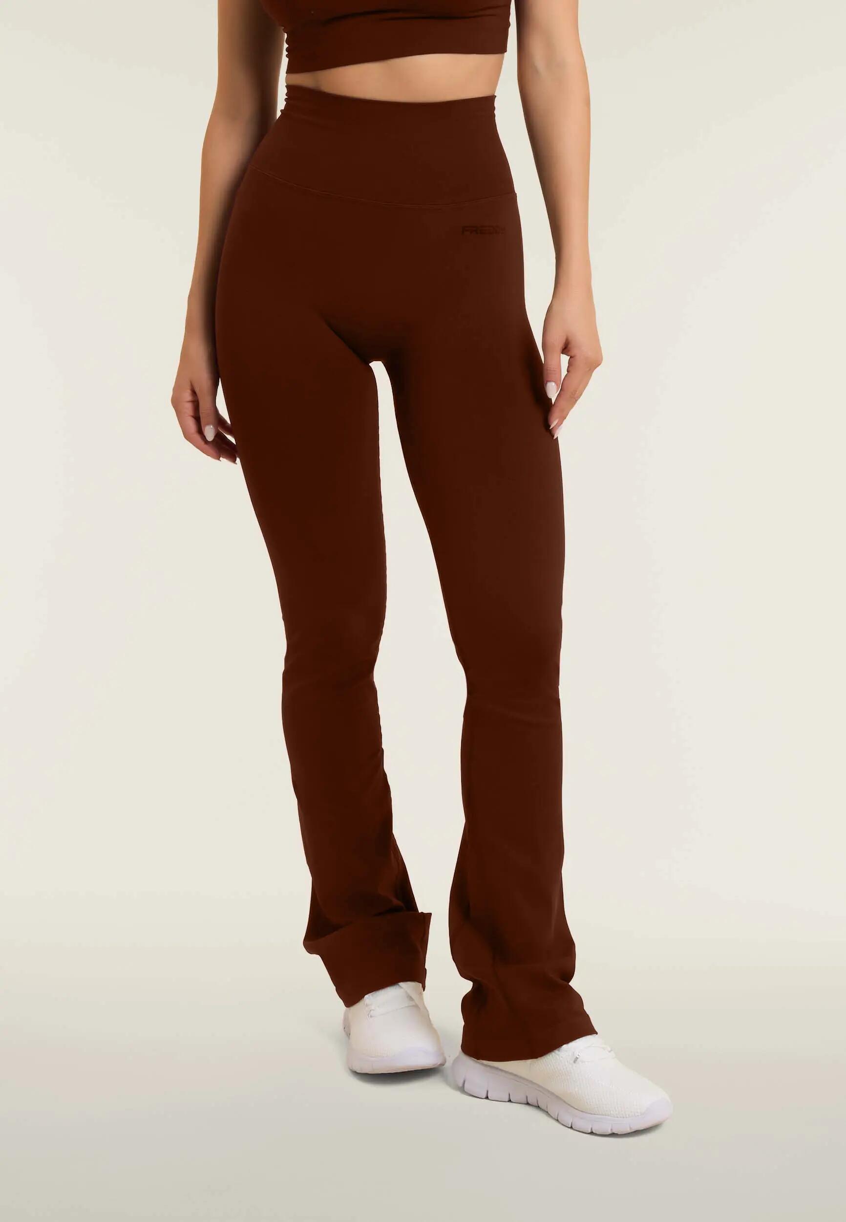 Leggings sportivi seamless a zampa con vita altissima 2/6