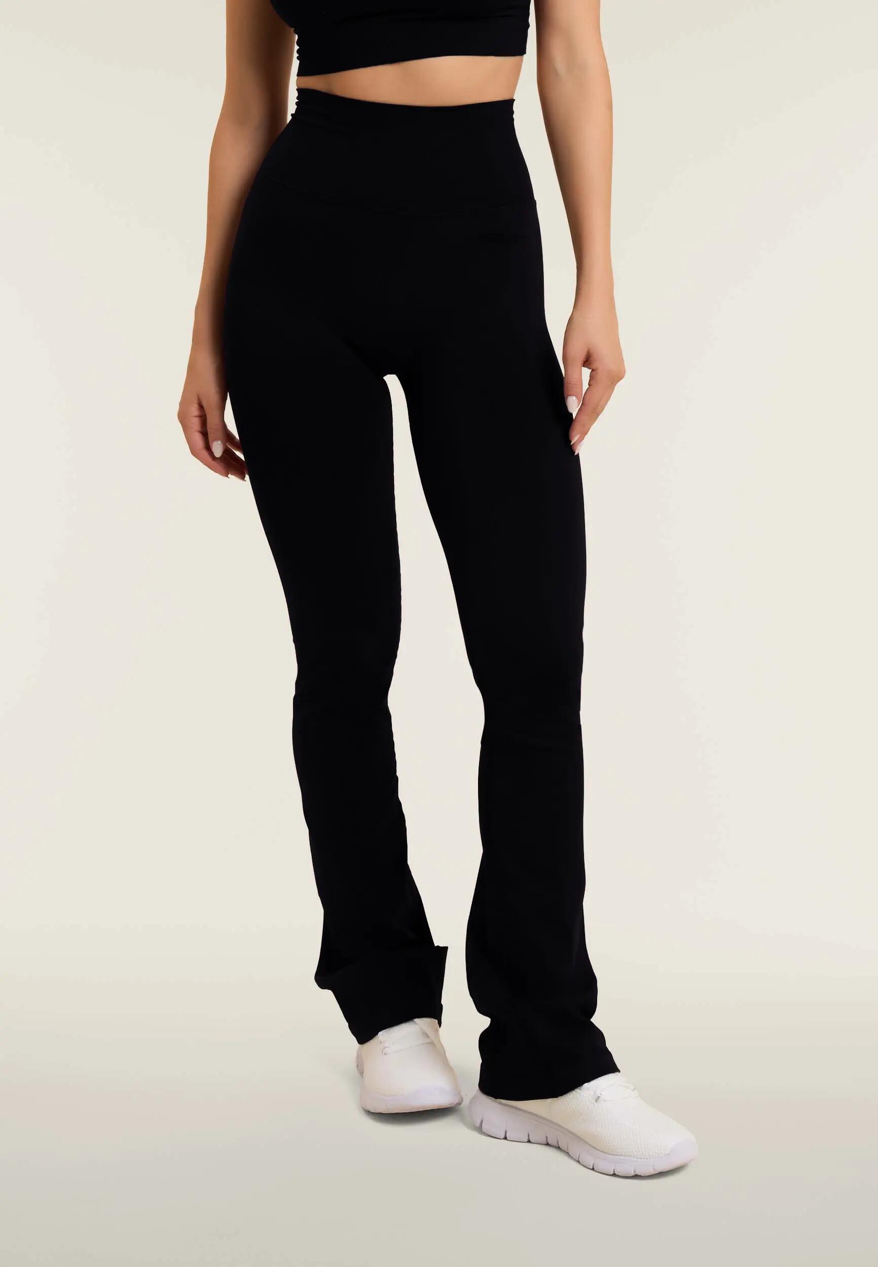 Leggings sportivi seamless a zampa con vita altissima 2/6