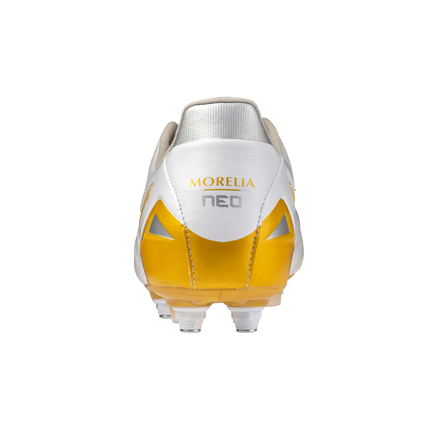 Crampons Mizuno Morelia Neo IV Pro Mix SG Blanc et doré 5/6