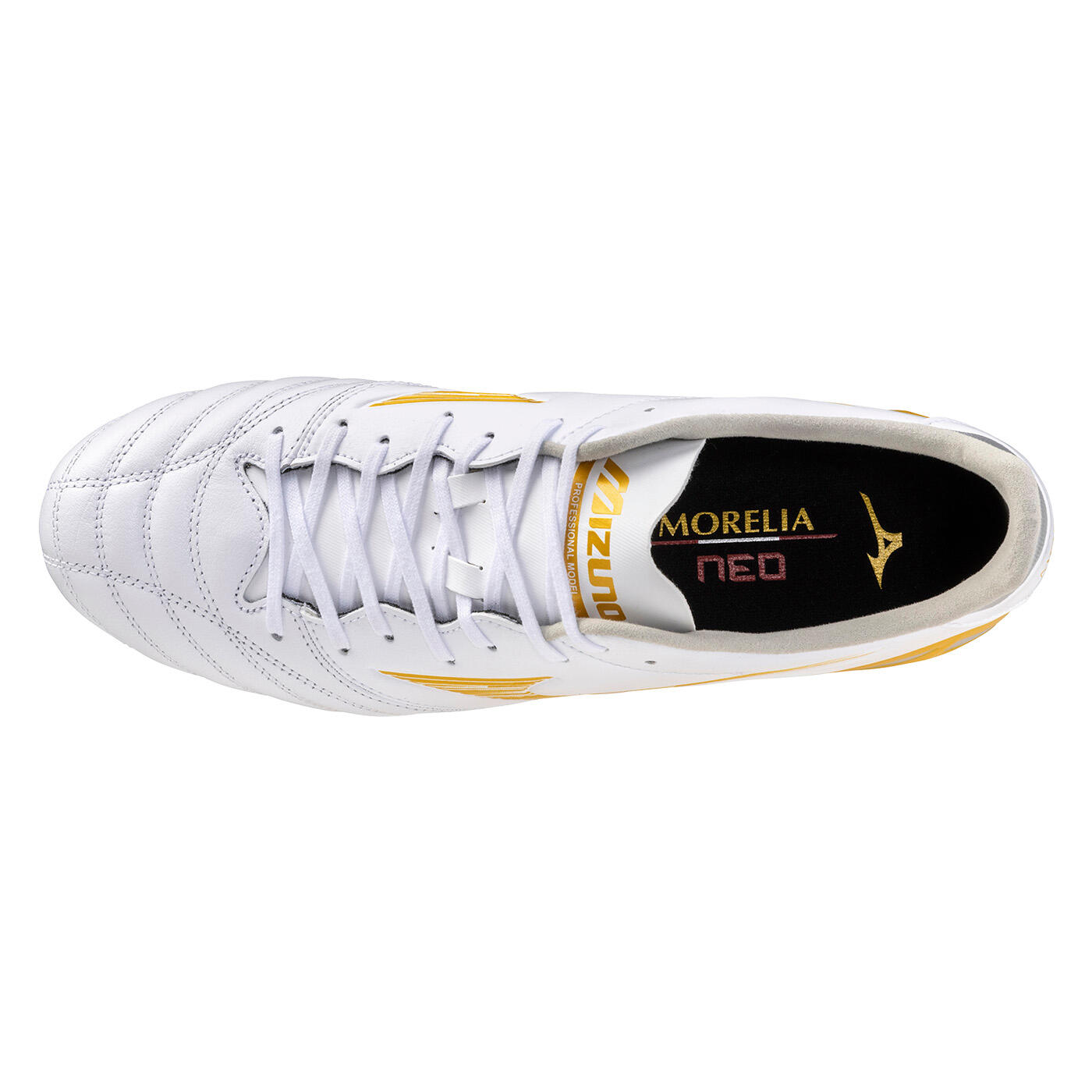 Crampons Mizuno Morelia Neo IV Pro Mix SG Blanc et doré 4/6
