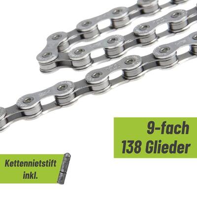 Fietsketting 9 speed deore xt / ultegra hg93 met kettingpen - 138 schakels