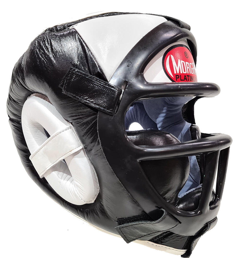 Morgan Leather Head Guard w/ Abx Plastic Removable Grill
