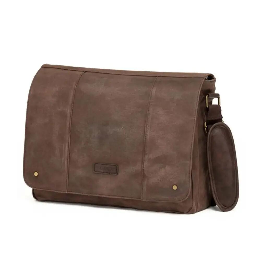 Tosca Waxed Canvas 13" Laptop Messenger Bag Brown, Perfect Size for Daily Use