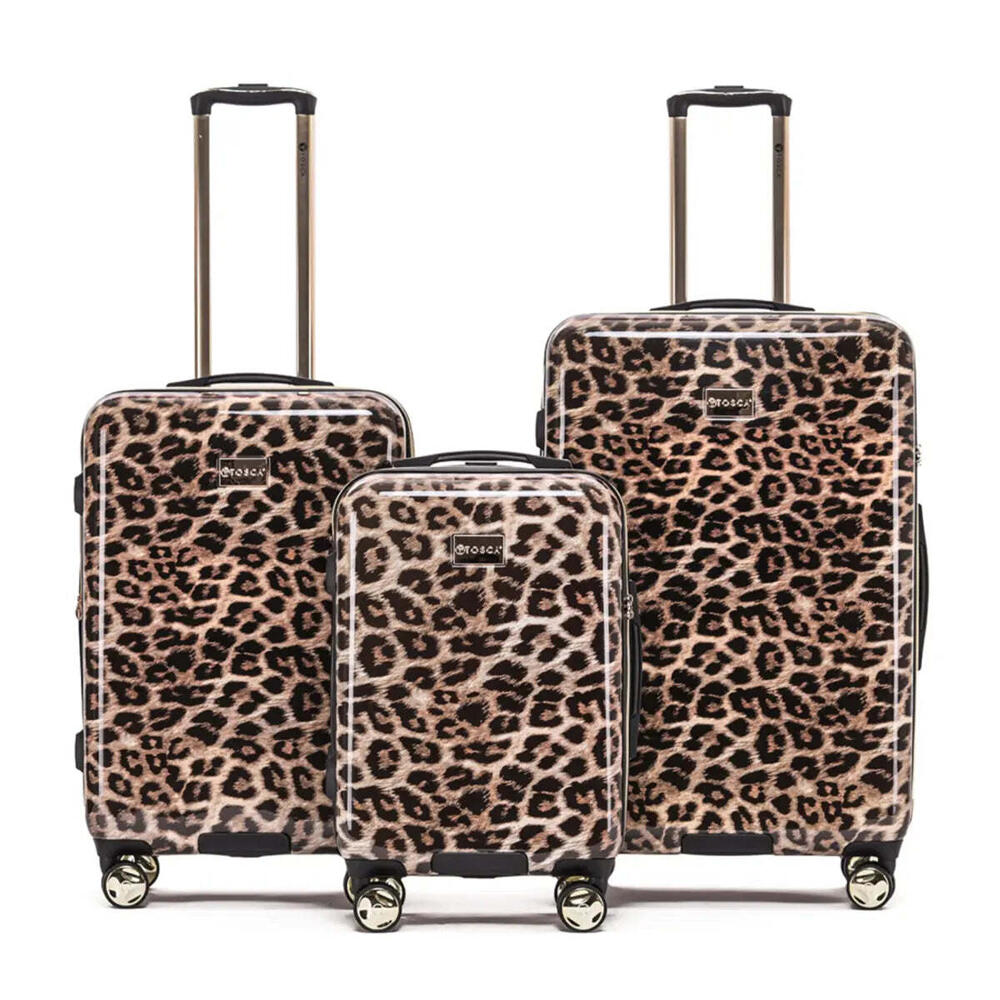 Tosca 4 Wheel Spinner Case Set of 3 - Leopard (Small, Medium and Large)