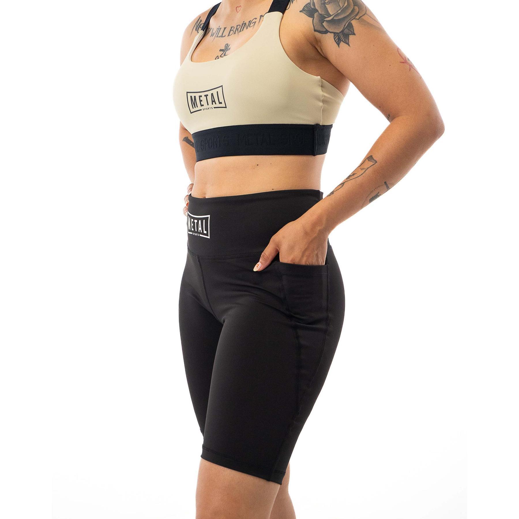 Short de compression femme Metal Boxe 4/5