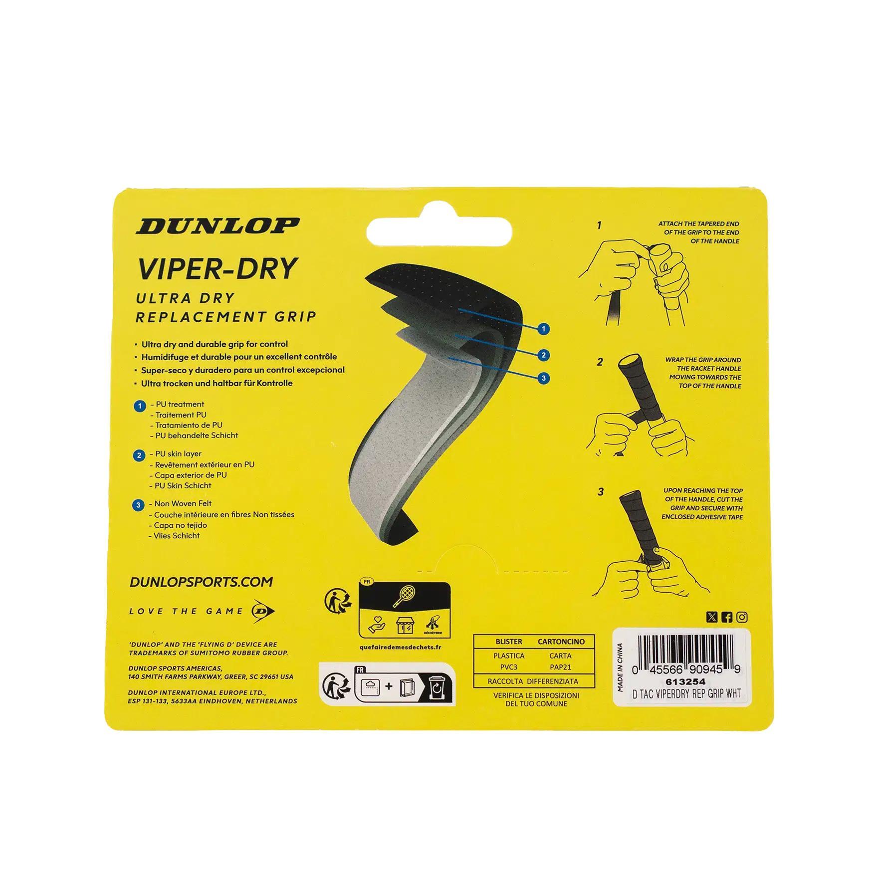 Grip de remplacement tennis Dunlop TAC ATP VIPER-DRY 2/2