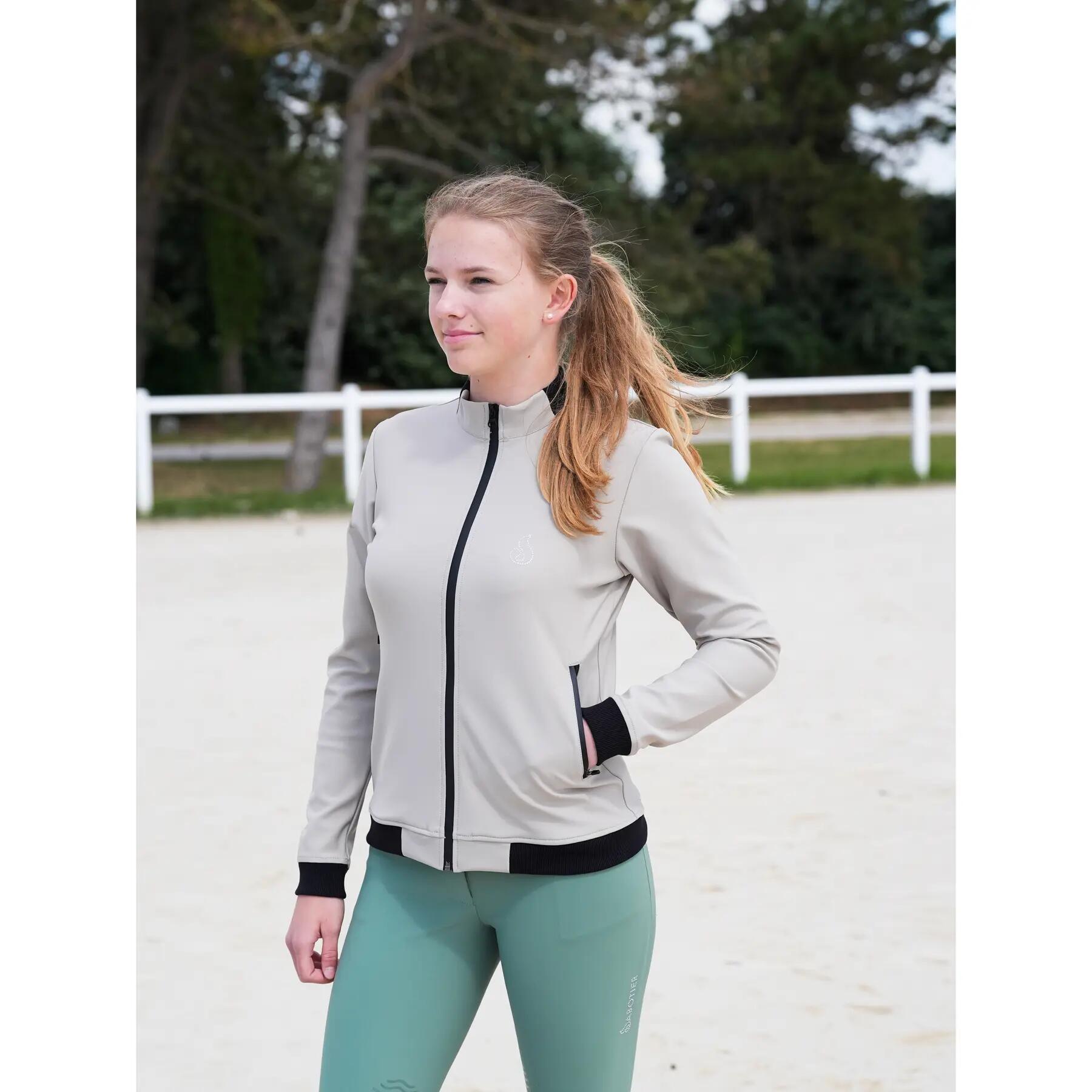Sweatshirt équitation femme Le Sabotier Marine 2/7