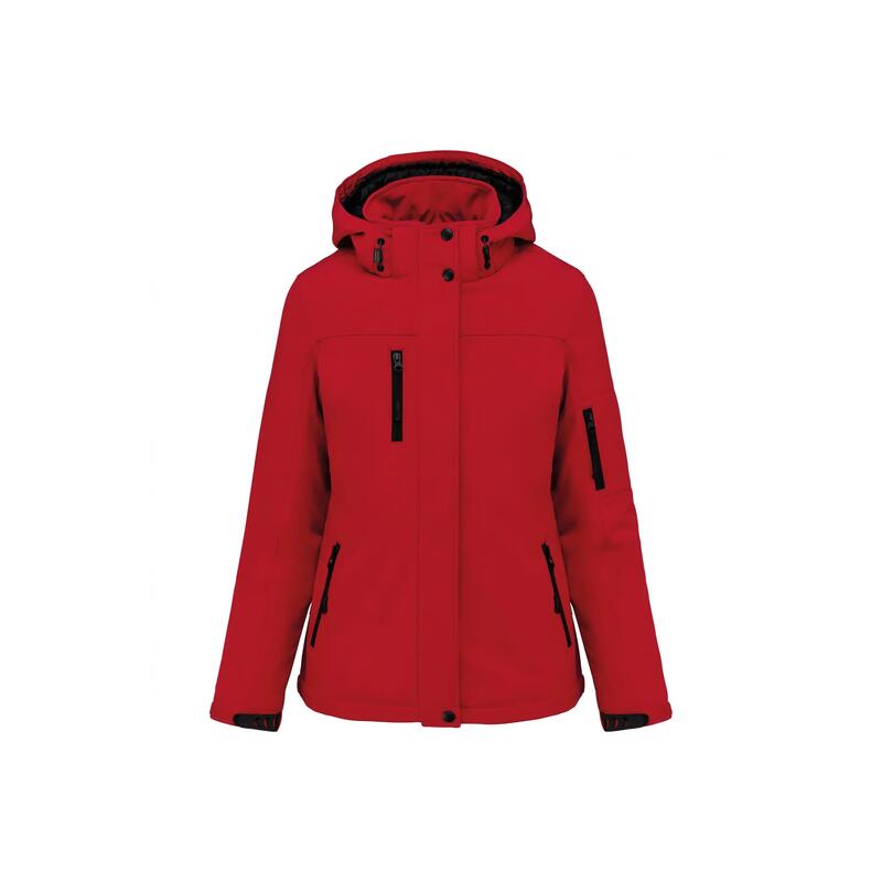 Női bélelt kapucnis softshell dzseki Kariban