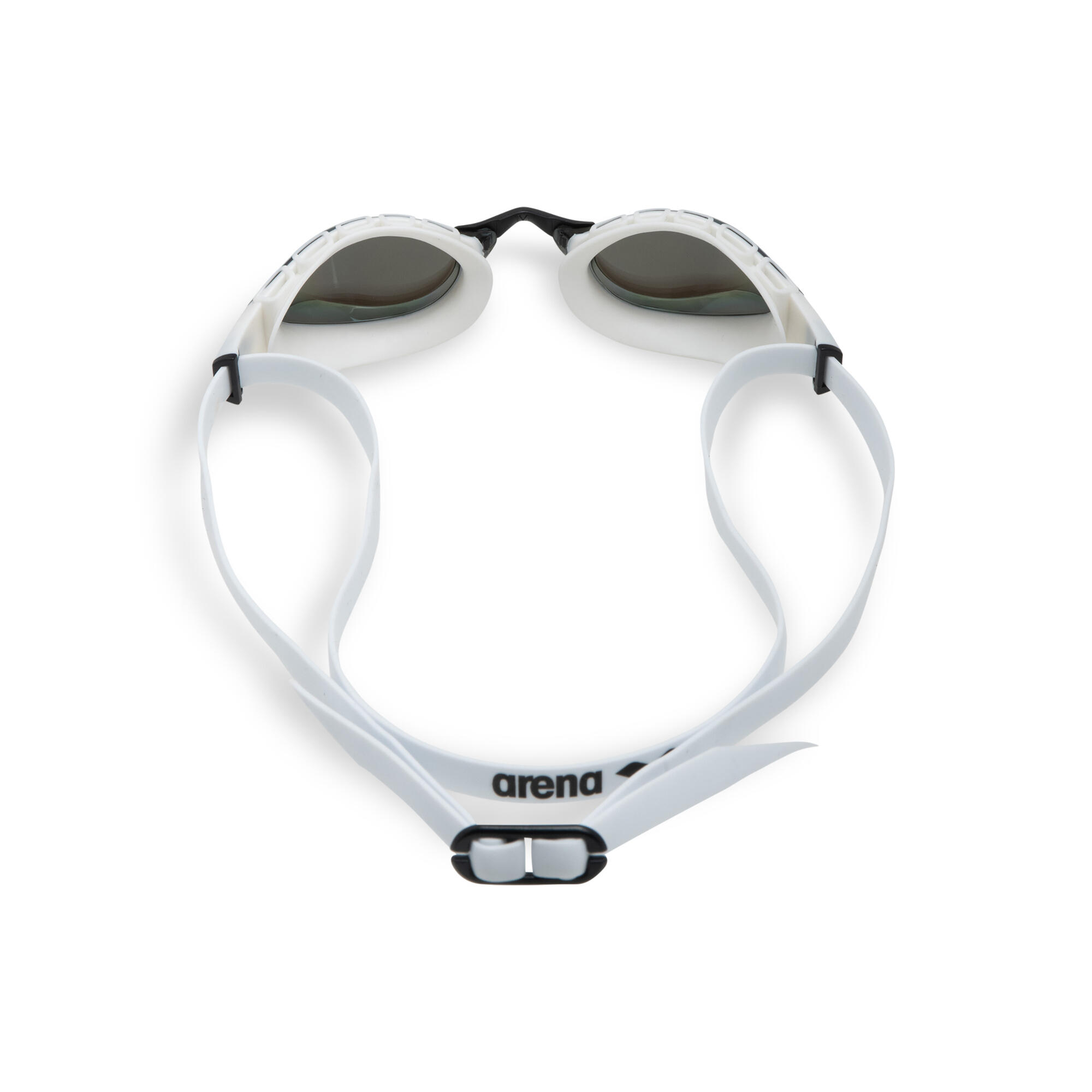 Occhialini da nuoto Arena con lenti a specchio Air Sonic Mirror, bianchi e blu 10/14
