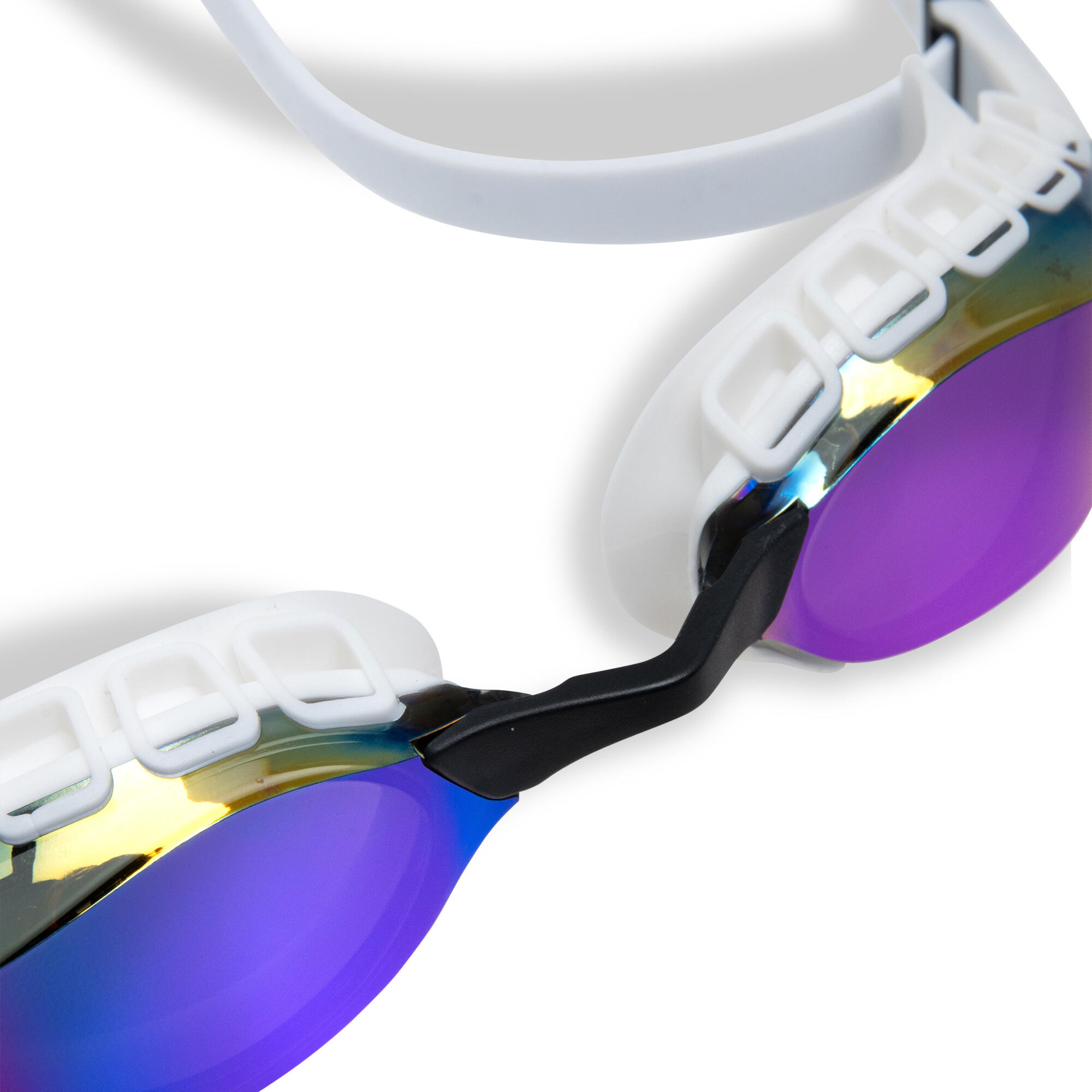Occhialini da nuoto Arena con lenti a specchio Air Sonic Mirror, bianchi e blu 12/14