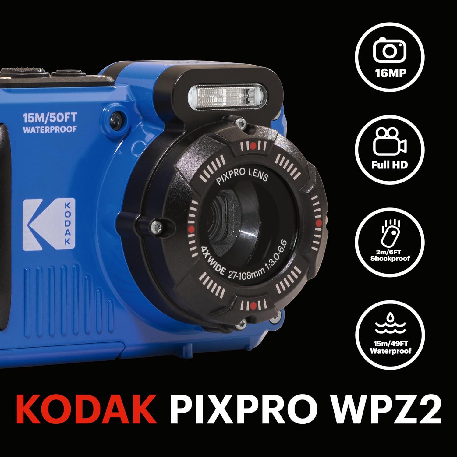 Cámara compacta Kodak Pixpro WPZ2 resistente al agua – Azul 3/7
