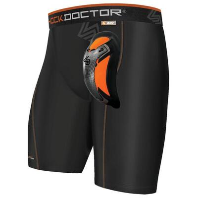 Compressieshort met ultra carbon flex cup zwartwit